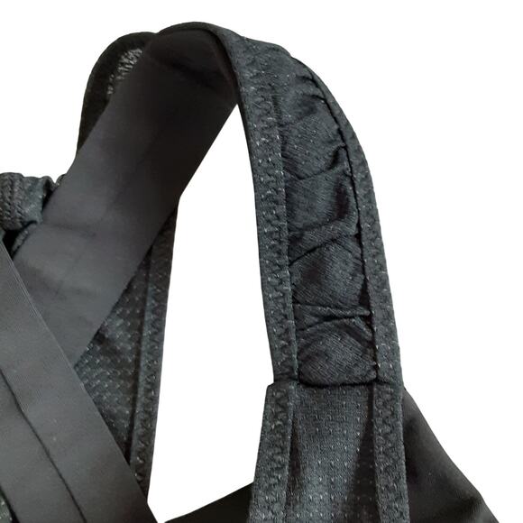 Lululemon Stash It Tank Top Black Racerback Womens 6 Ribbed Layered Sports Bra - Picture 9 of 12